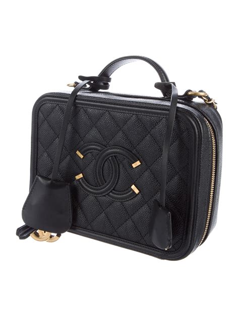 chanel filigree bag|chanel vanity case with chain.